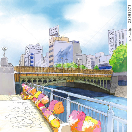名古屋 納屋橋 水彩画 名古屋 納屋橋 水彩画 28695673