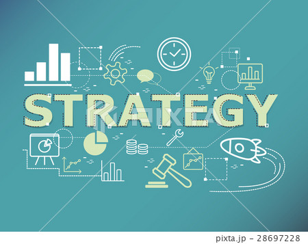 llustration of Strategy word lettering typography. 28697228