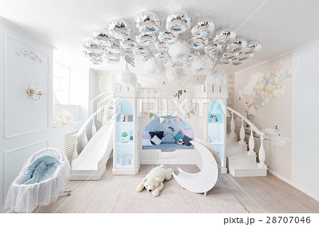 interer of a spacious blue children's room interer of a spacious blue children's room 28707046