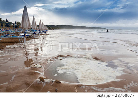 Coast in Italy, Gargano at stormy weather Coast in Italy, Gargano at stormy weather 28708077