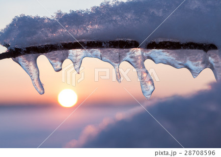 Sunset and icicles abstract 28708596