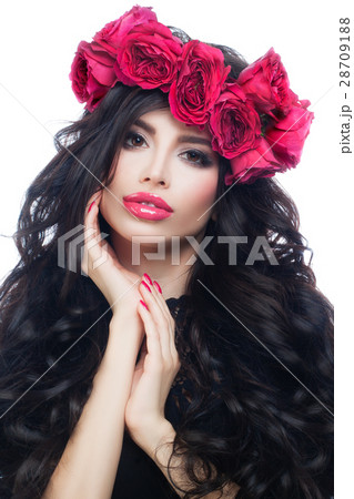 Nice Brunette Model Woman with Healthy Hair Nice Brunette Model Woman with Healthy Hair 28709188