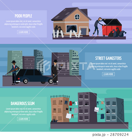 Ghetto Slum Flat Banner Set 28709224
