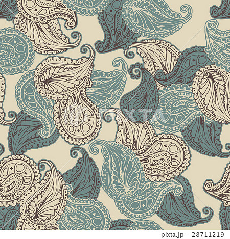 Vector flower paisley seamless pattern. 28711219