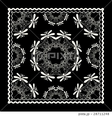 Black Bandana Print 28711248