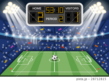 Soccer Stadium With Scoreboardのイラスト素材