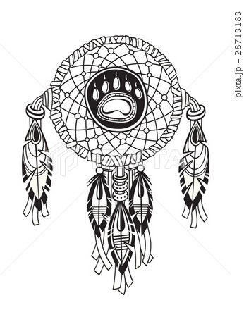 Indian Dream Catcher With Ethnic Ornaments Andのイラスト素材