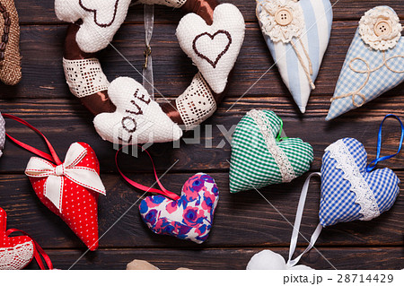 Variety of handmade hearts  28714429