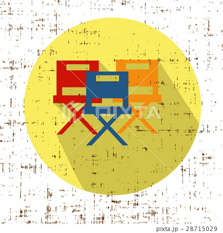 Movie Chairs Icon Vector with screen grunge retro 28715029