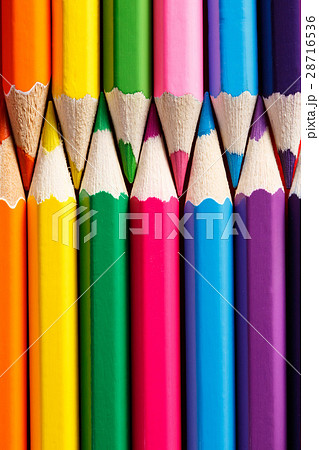 Row of the vertical Color pencils close up Row of the vertical Color pencils close up 28716536