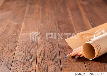 Top view vintage style image of blank paper and 28716543