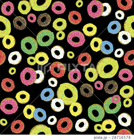 Colorful Fresh Sweet Donuts Seamless Pattern 28716578