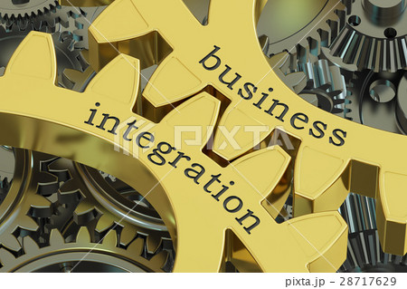 business integration concept on the gearwheels 28717629