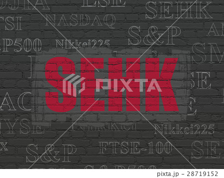 Stock market indexes concept: SEHK on wall 28719152