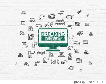 News concept: Breaking News On Screen on wall 28719364
