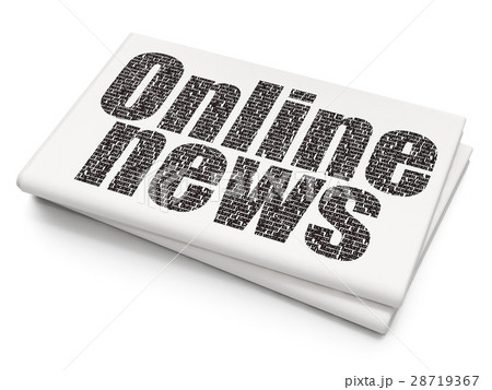 News concept: Online News on Blank Newspaper 28719367