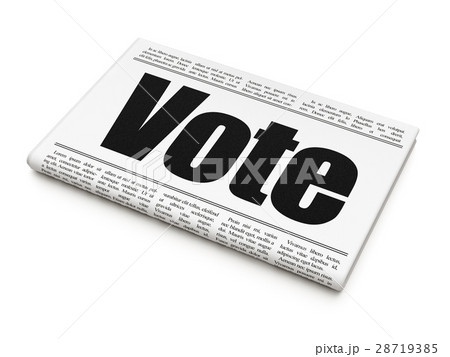 Politics concept: newspaper headline Vote 28719385
