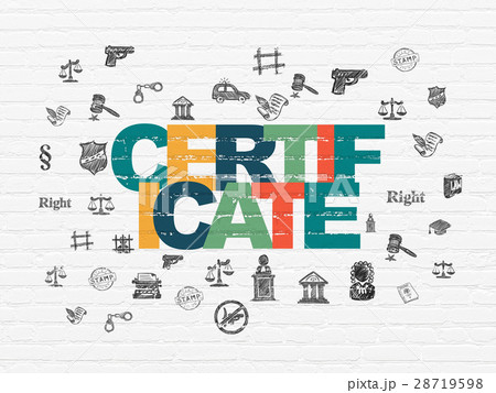 Law concept: Certificate on wall background Law concept: Certificate on wall background 28719598
