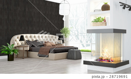 Modern bright interior . 3D rendering Modern bright interior . 3D rendering 28719691