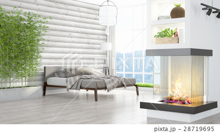 Modern bright interior . 3D rendering Modern bright interior . 3D rendering 28719695