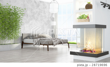 Modern bright interior . 3D rendering Modern bright interior . 3D rendering 28719696