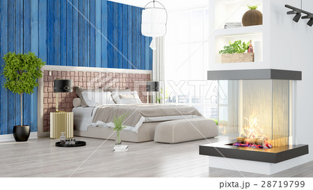 Modern bright interior . 3D rendering Modern bright interior . 3D rendering 28719799