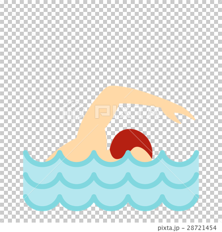 Swimmer crawling in pool icon, flat style Swimmer crawling in pool icon, flat style 28721454