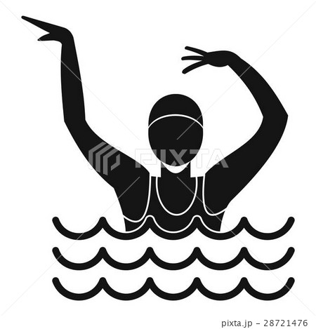 Swimmer in a swimming pool icon, simple style Swimmer in a swimming pool icon, simple style 28721476