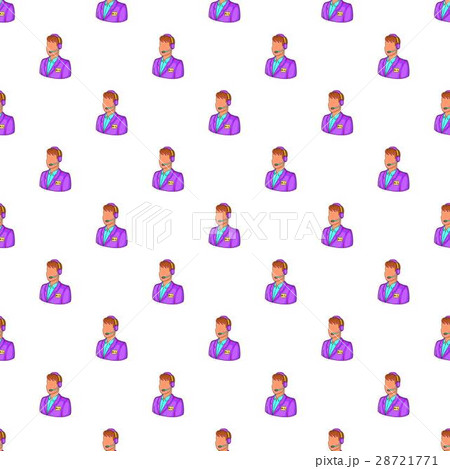 Man translator with headset pattern, cartoon style 28721771