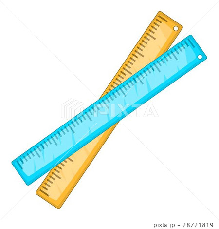 Two crossed rulers icon, cartoon style Two crossed rulers icon, cartoon style 28721819
