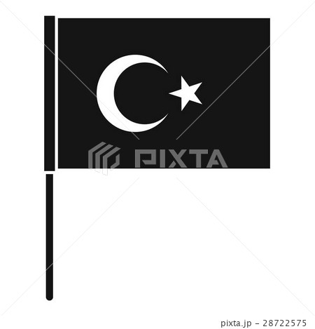 Turkish flag icon, simple style 28722575