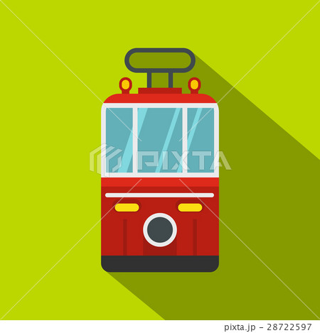 Traditional turkish public tram icon, flat style Traditional turkish public tram icon, flat style 28722597