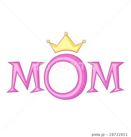 Lettering Mom with crown icon, cartoon style 28722651