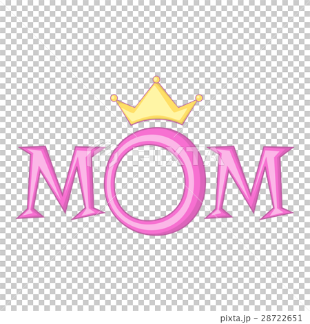 Lettering Mom with crown icon, cartoon style 28722651