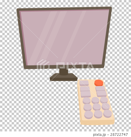 TV with remote icon, cartoon style TV with remote icon, cartoon style 28722747