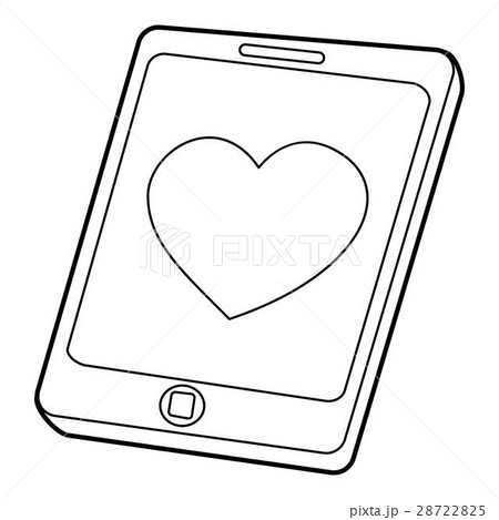 Mobile phone with heart icon, outline style Mobile phone with heart icon, outline style 28722825