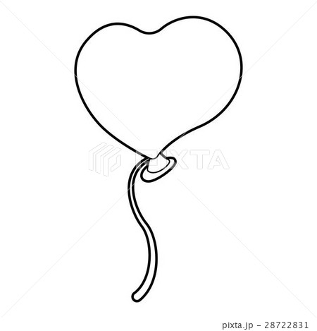 Balloon Heart Icon Outline Styleのイラスト素材
