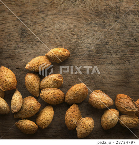 Almonds shell with copy space 28724797