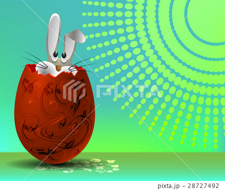 Easter Bunny inside egg shell 28727492