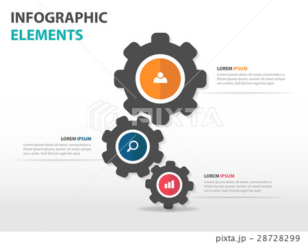 colorful cog gear Infographics elements template 28728299