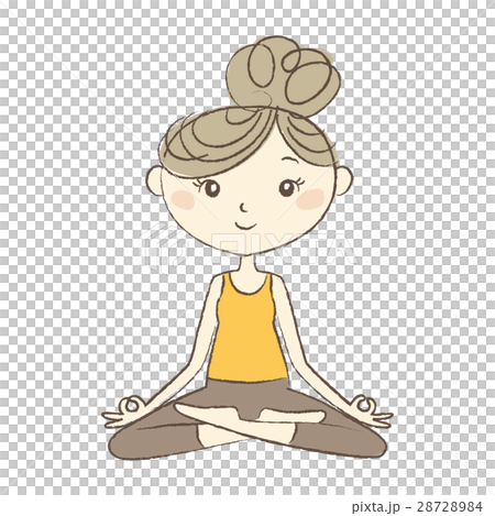 マタニティヨガ　瞑想のポーズをする妊婦さん 28728984