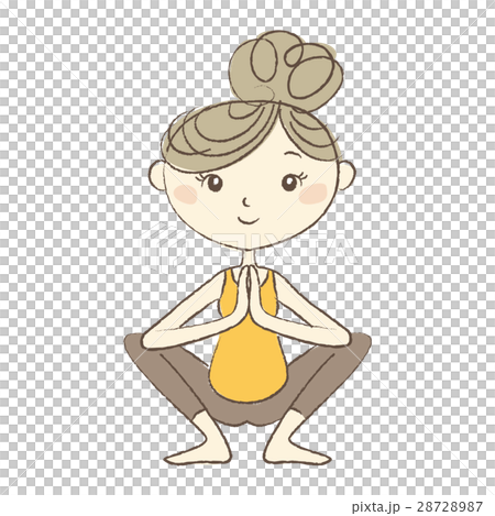 マタニティヨガ　しゃがみこみポーズの妊婦さん 28728987