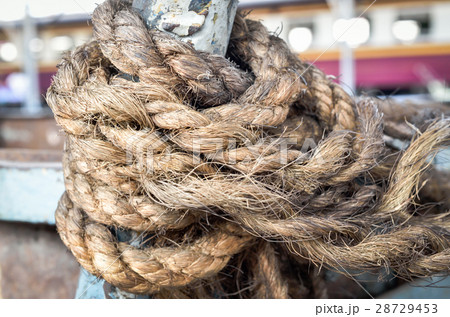 Close up of old rope And Knot Close up of old rope And Knot 28729453
