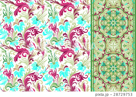 Seamless floral patterns set. Vintage flowers 28729753