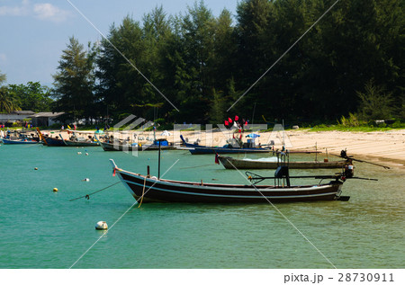 Boat at beach and blue sky 28730911