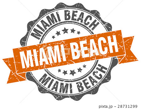 Miami Beach round ribbon seal 28731299