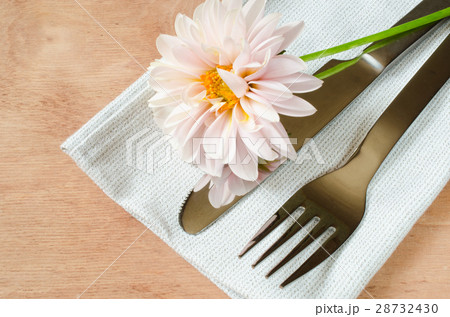 Spring Rustic Table Setting With Fresh Flower. 28732430