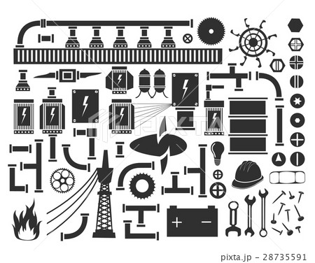 Technical Objects And Units Of Assemblies Andのイラスト素材