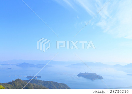 広島県・宮島　弥山山頂からの景色 28736216