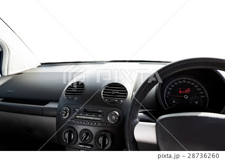 お洒落な車 New Beetle 車内 運転席 の写真素材
